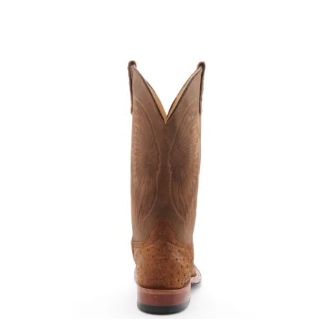 Men's Anderson Bean Tan Full Quill Ostrich with Black Hybrid Sol - Click Image to Close