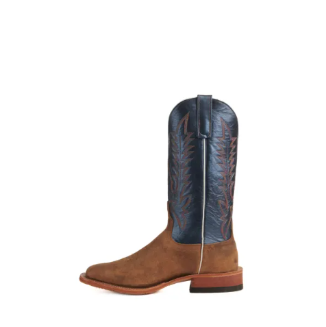 Men's Anderson Bean Sand Elk and Blue Wide Square Toe Cowboy Boots-SAND